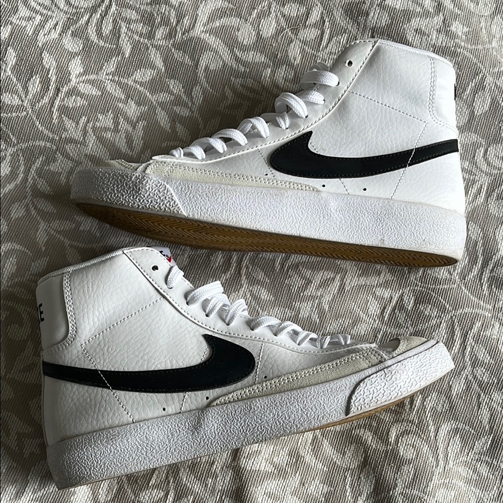 Nike Women’s White and Black High-Top Sneakers